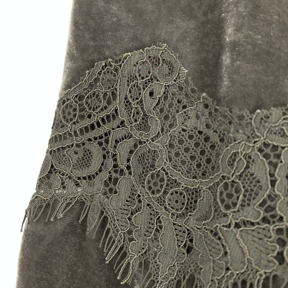 Gold Hawk Dress Women's Size S Velvet A-Line Midi Long Sleeve Dark Gray NWT - Picture 7 of 8